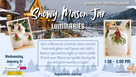 Snowy Mason Jar Luminaries