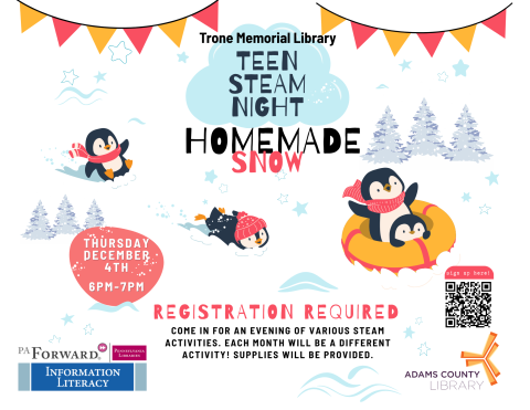 Image of penguins sliding on snow accompanying text about the event