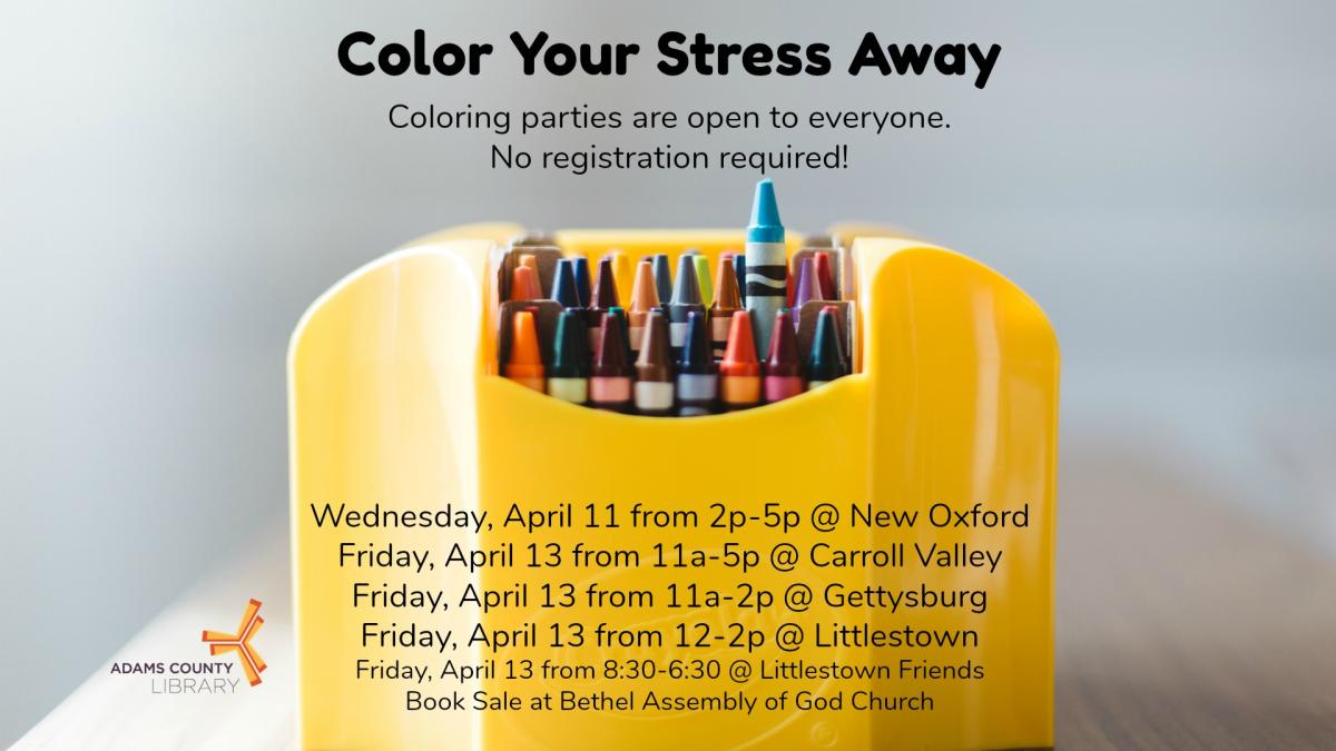 Join our Coloring Party and celebrate National Library Work.