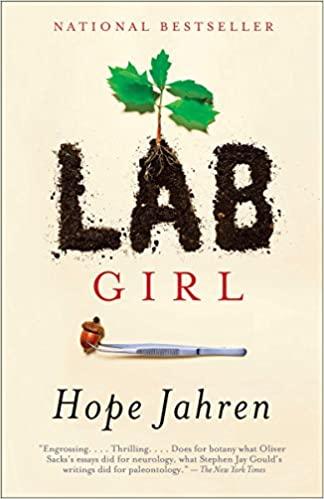 Tree seedling with leaves growing out of the word LAB. The letters LAB are composed of soil.