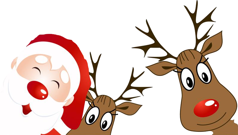 Santa and reindeer