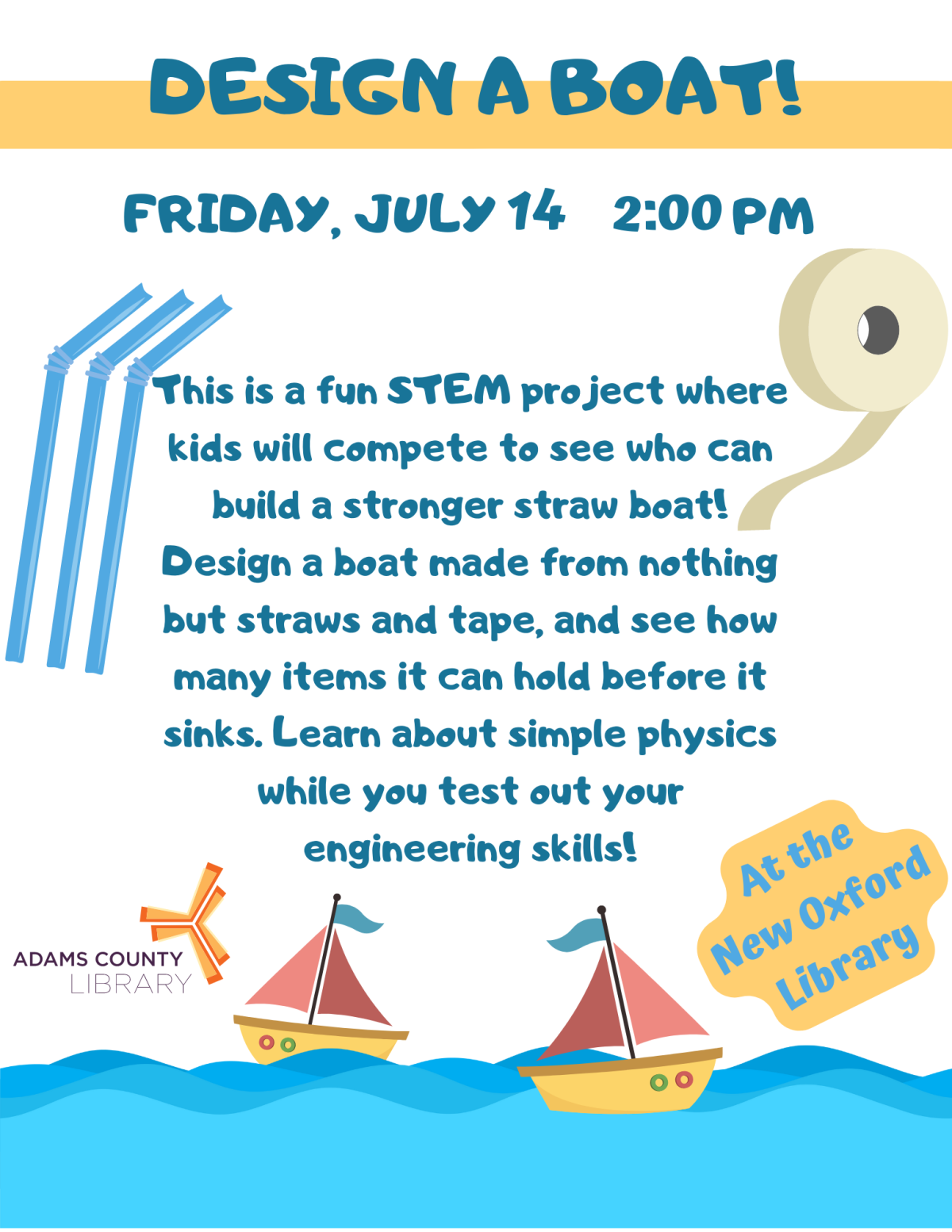 straws, tape and little boats on the water