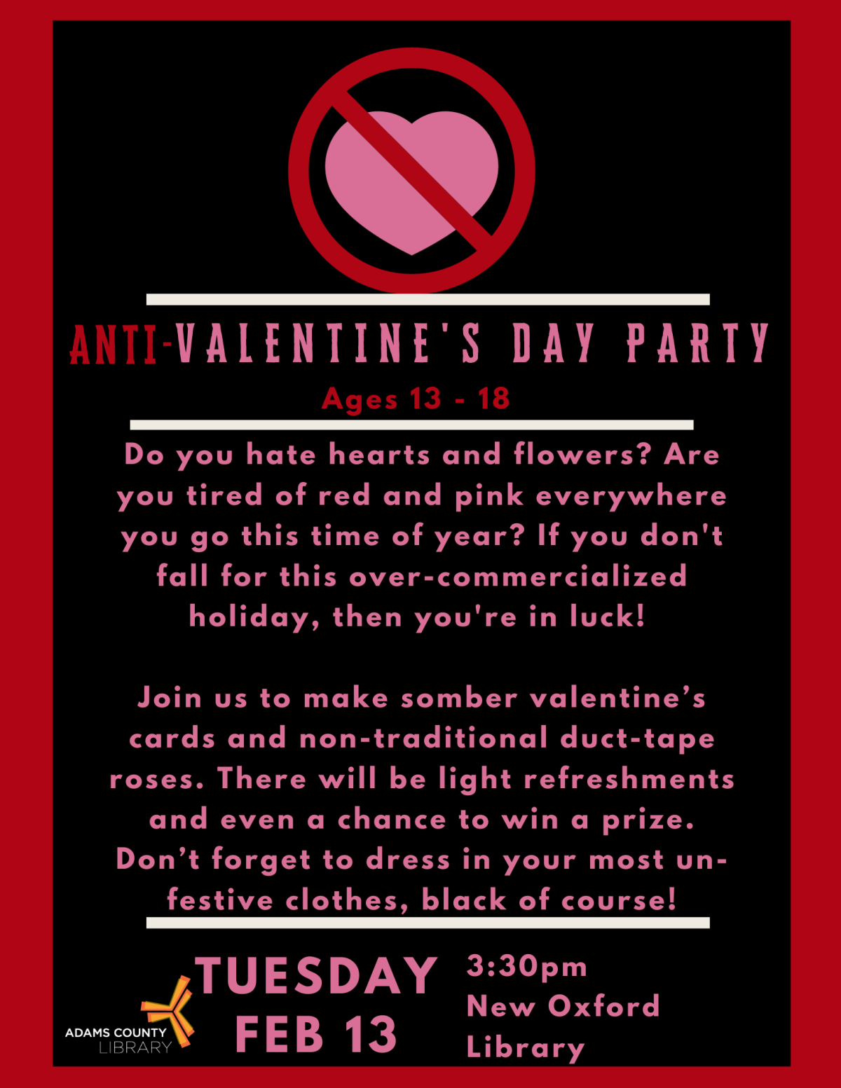 Black and red with pink heart