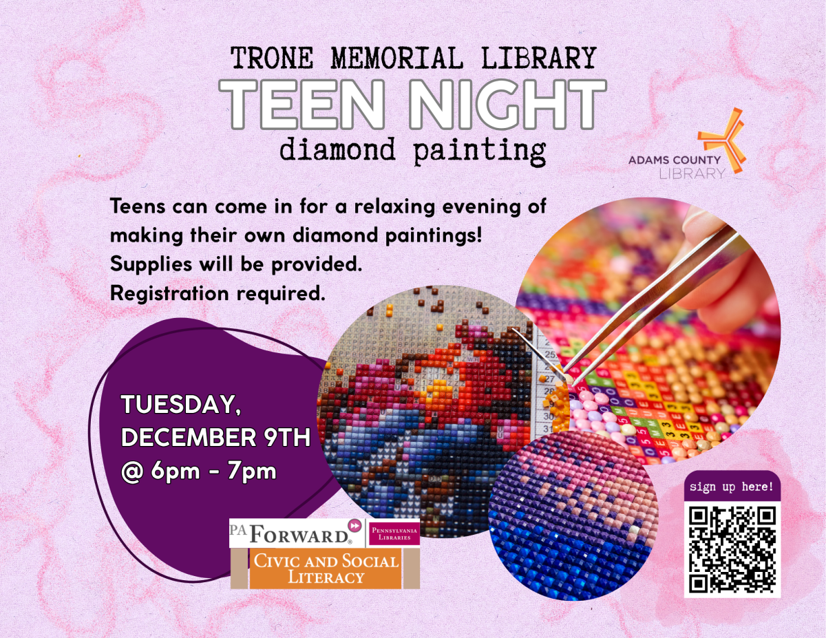 Different images of diamond art accompanying text of event